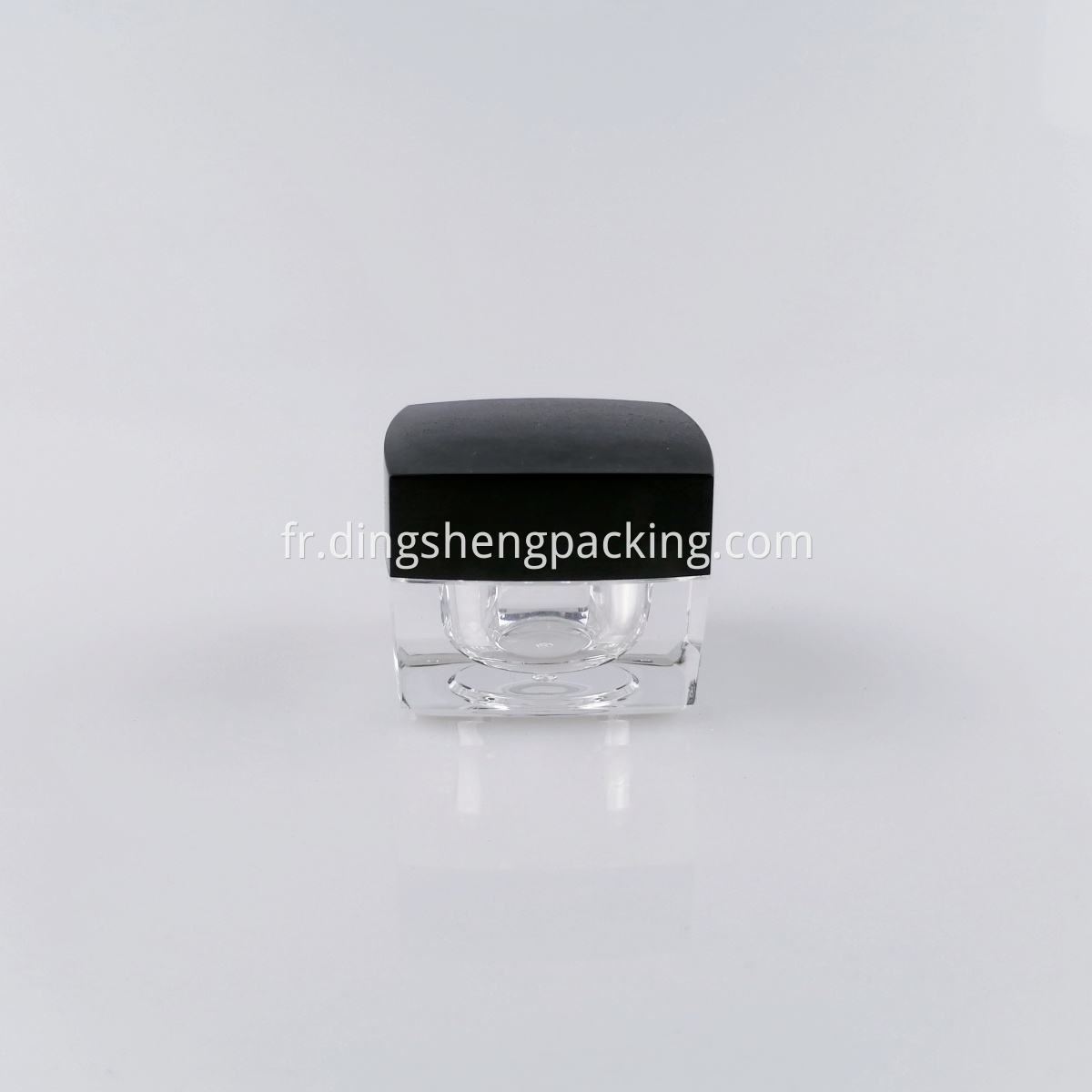 Black Clear Square Acrylic Cream Jar